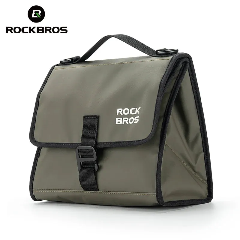 ROCKBROS Foldable Insulated Bike Handlebar Bag 4-7L Adjustable Capacity for Brompton Folding Bikes