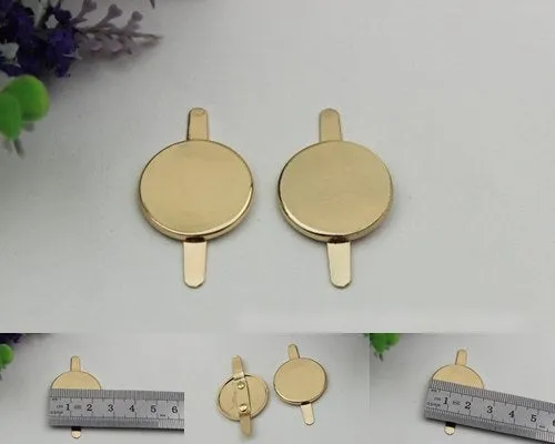 Round Plate Purse Label 2/20pcs Bag Hardware Charm Light Gold Handmade Purse Handbag Making Metal Decoration 25mm 1" Wholesale Supplies