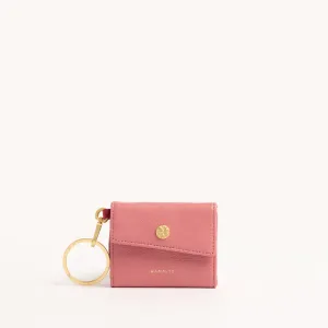 Royce Key Wallet | Curtain Call Pink/Brushed Gold Hammered