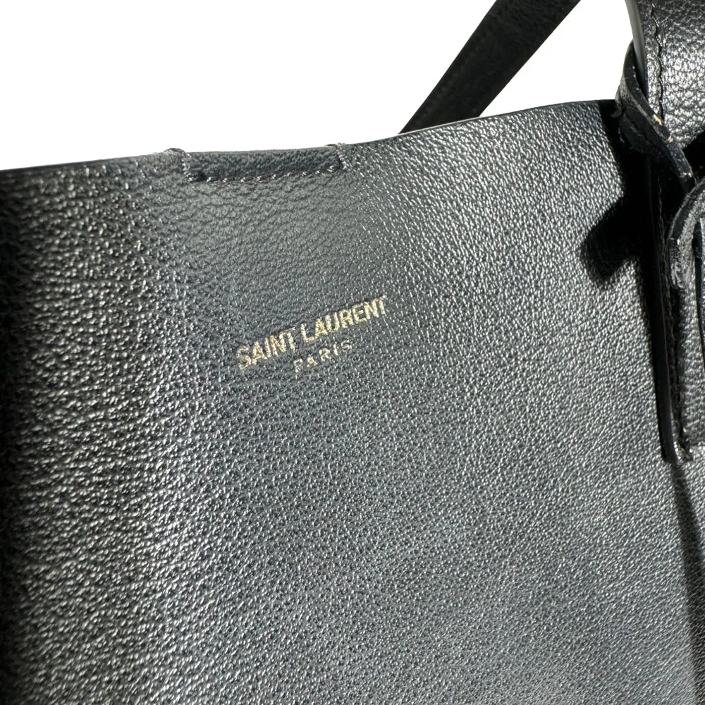 SAINT LAURENT Shopper Black Leather Tote Bag LHQ310