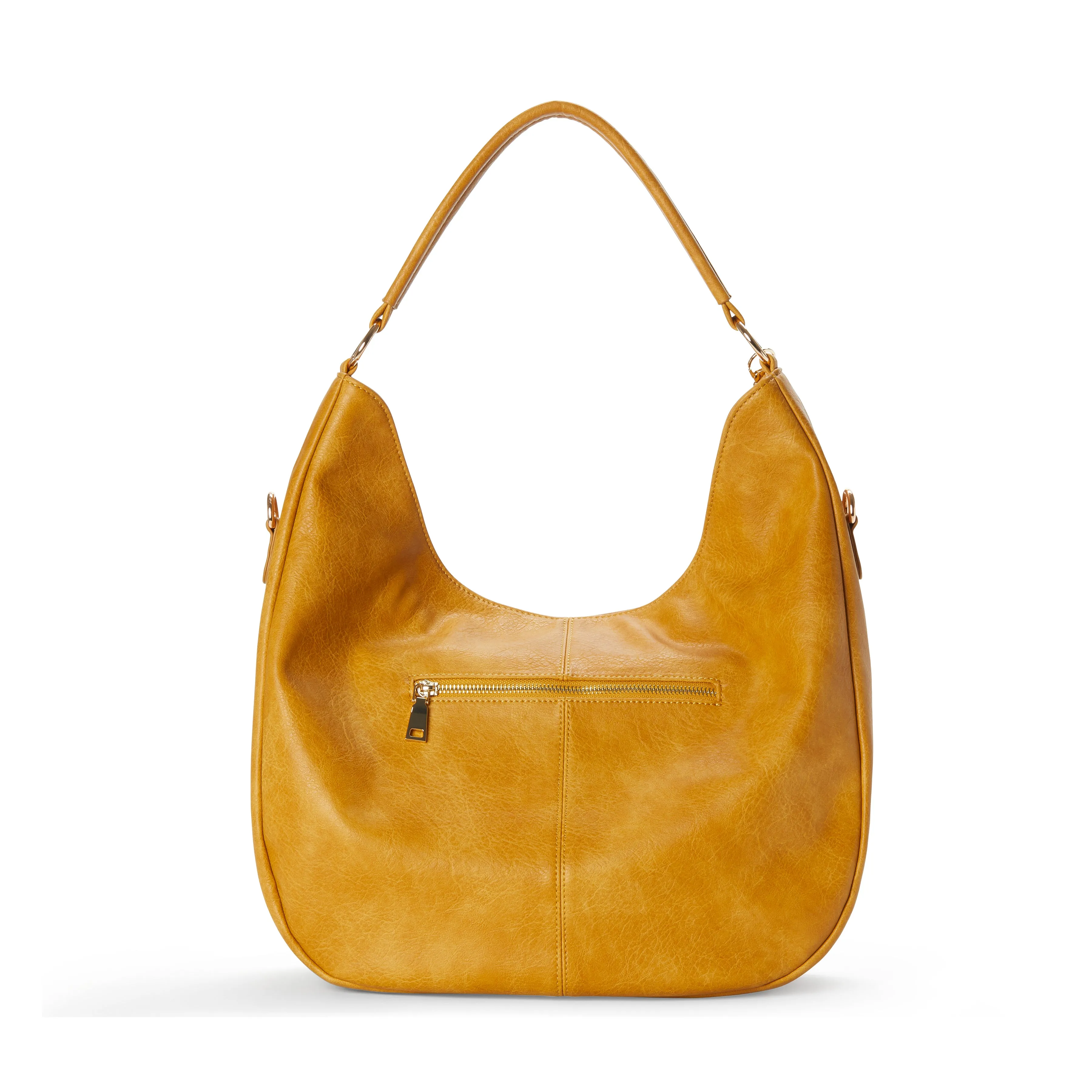 SAVANNAH Perforated Vegan Hobo Bag in Saffron