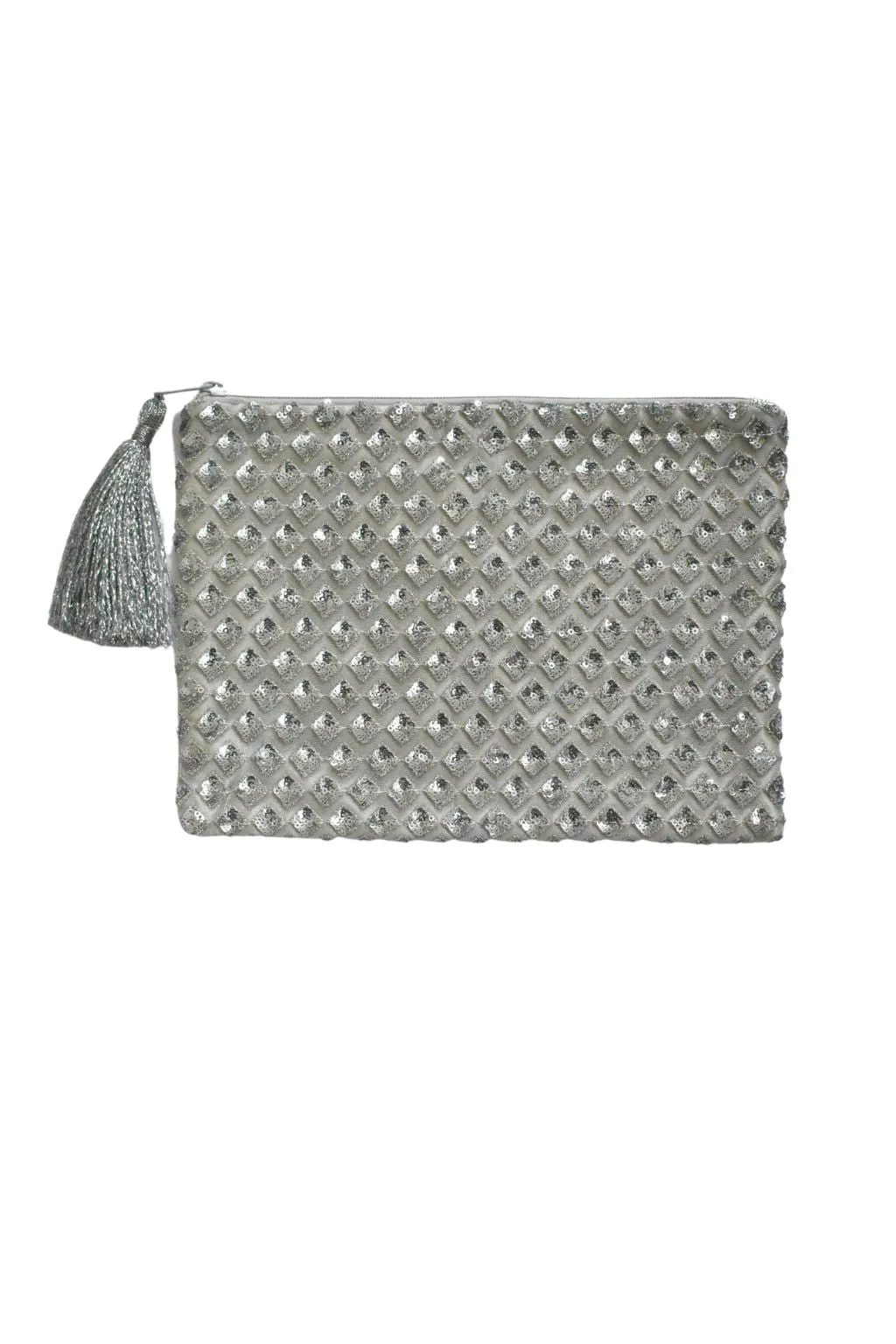 Sequin Shimmer Grey Pouch