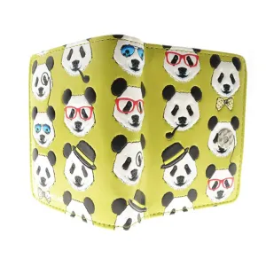 Shagwear Panda Repeat Small Lime Zipper Wallet