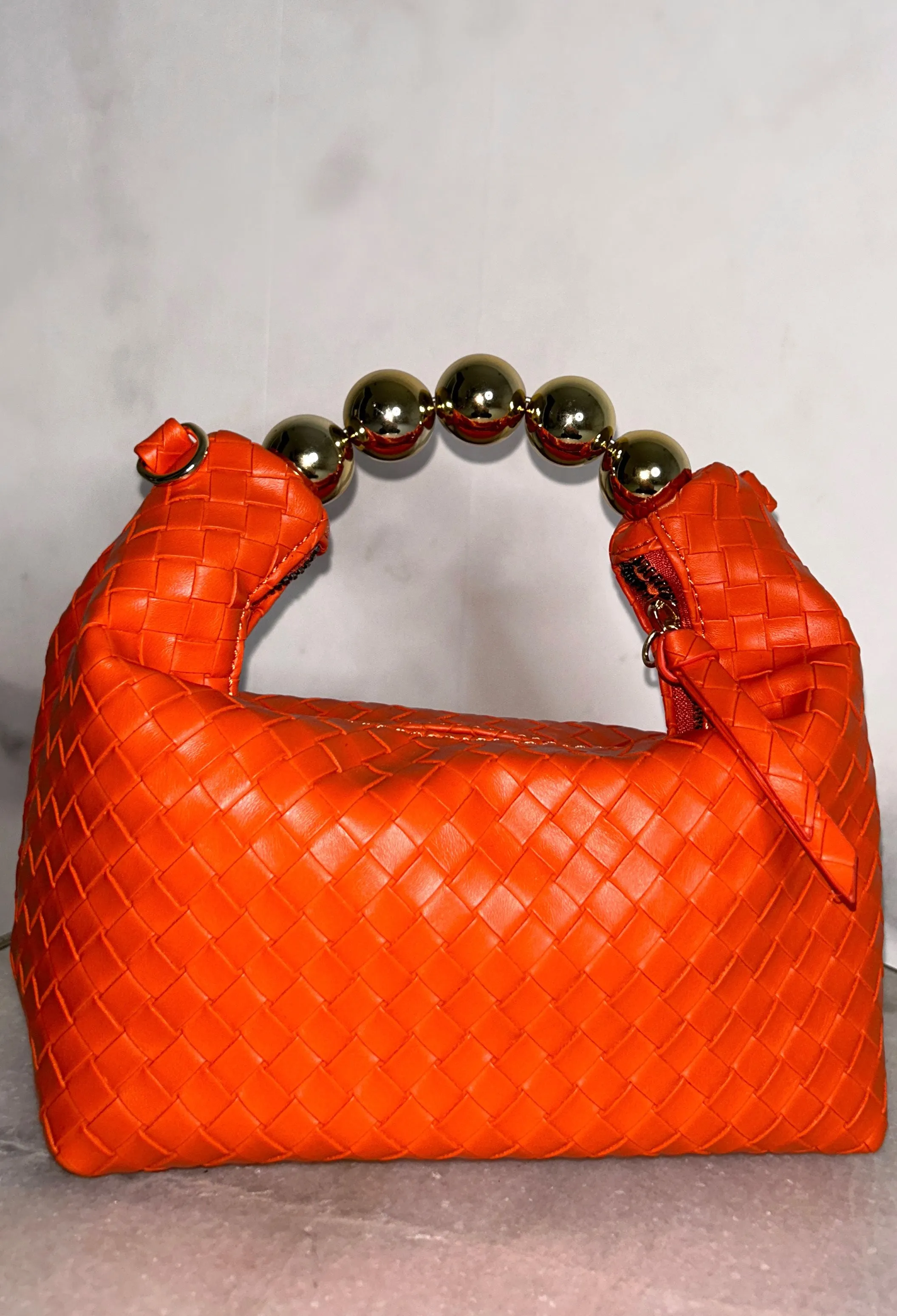 She's A Hottie Orange Woven Handbag