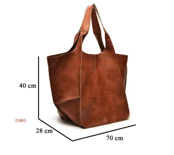 Shoulder bag large capacity Soft PU leather handbag