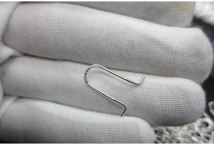 Sterling Silver U-Shaped Earrings Ear Wire Hook 13 14 15 16 17 18 mm Earring Findings for Handmade Pure Fine Jewelry Making Wholesale Bulk