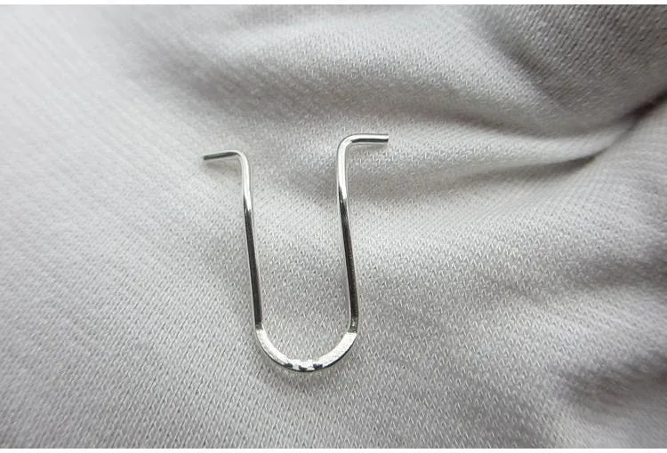 Sterling Silver U-Shaped Earrings Ear Wire Hook 13 14 15 16 17 18 mm Earring Findings for Handmade Pure Fine Jewelry Making Wholesale Bulk