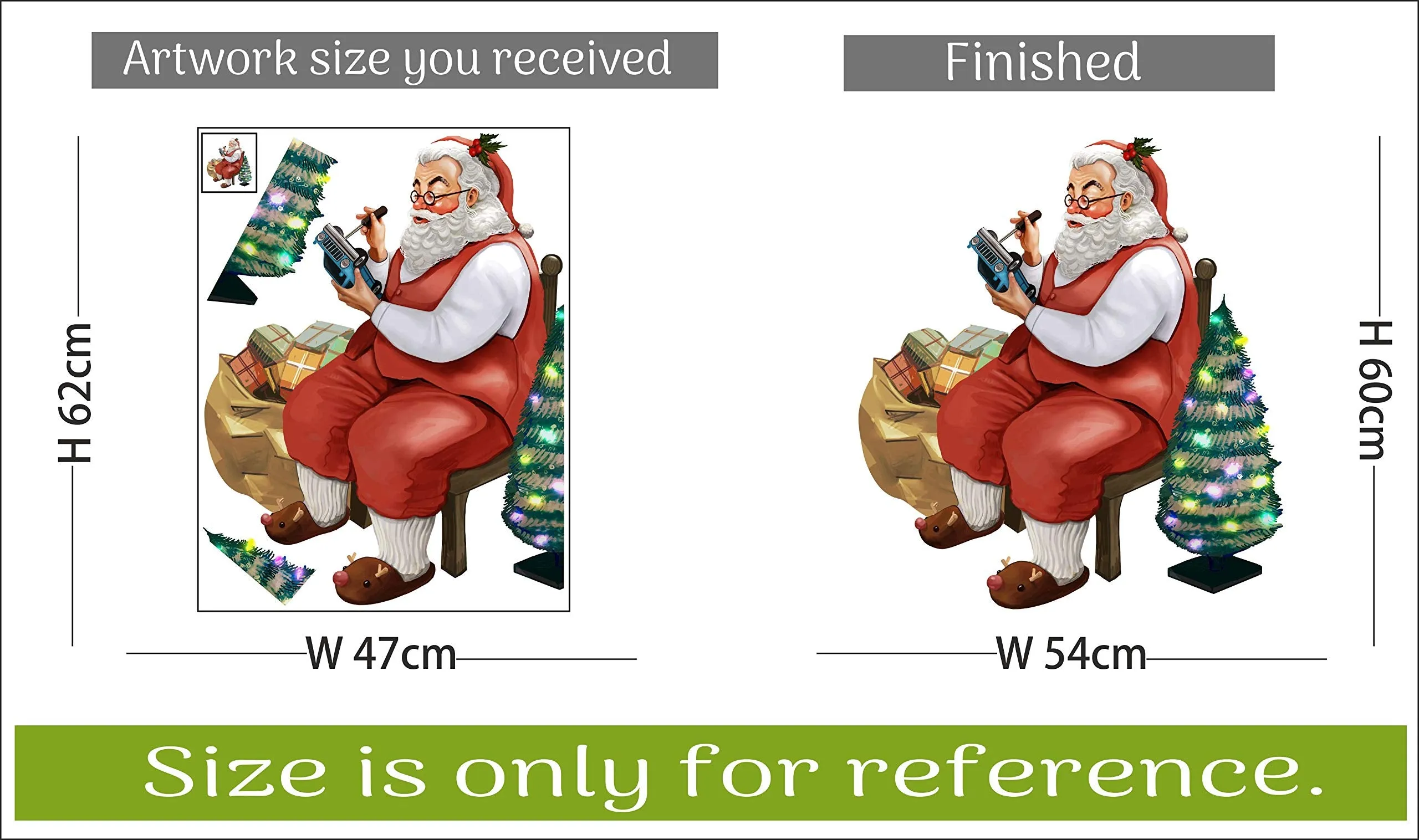 Sticker Hub Santa with Christmas GIFS Wall Sticker 60cm X 54cm AS214