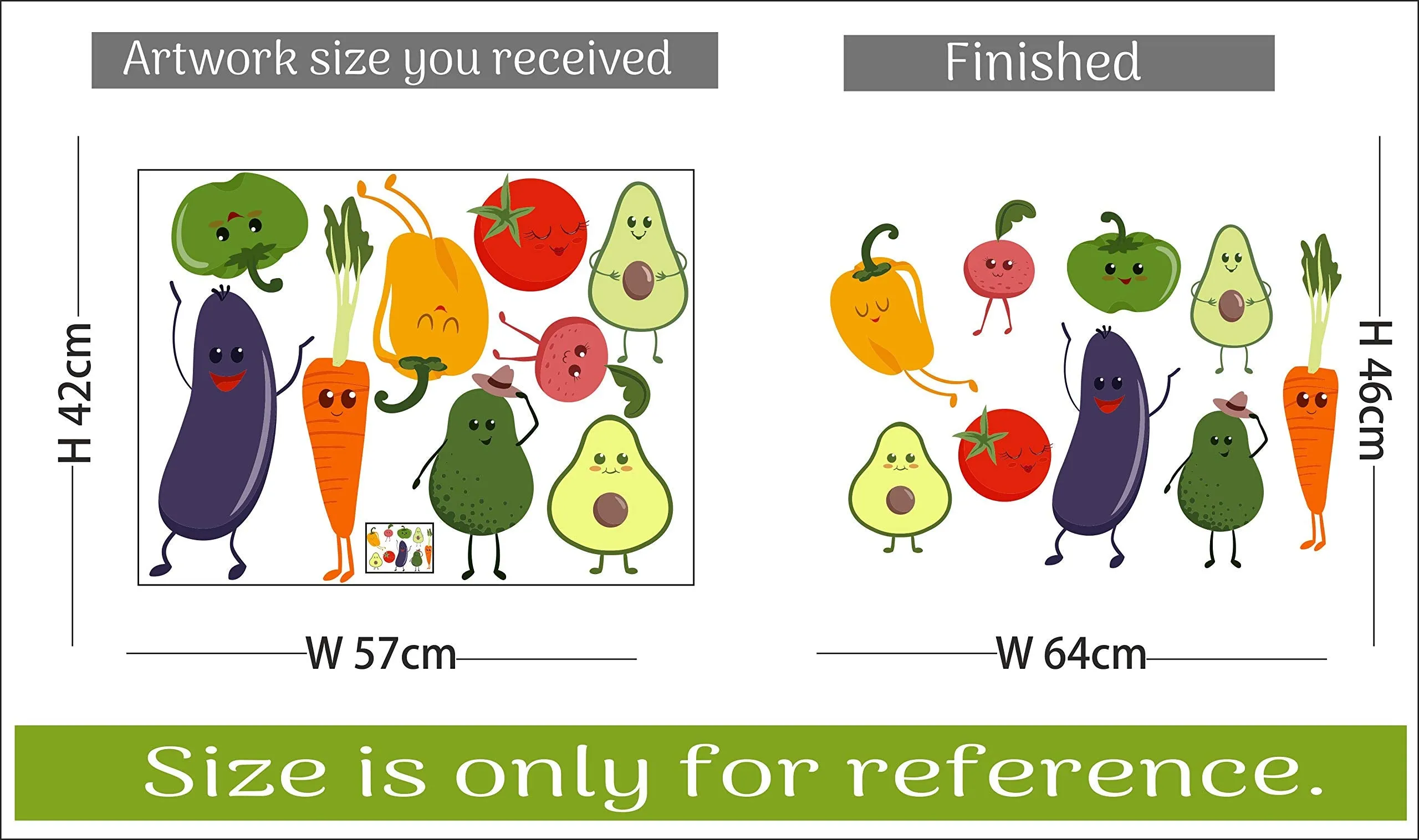 Sticker Hub Vegetables Wall Sticker 46cm X 64cm AS254