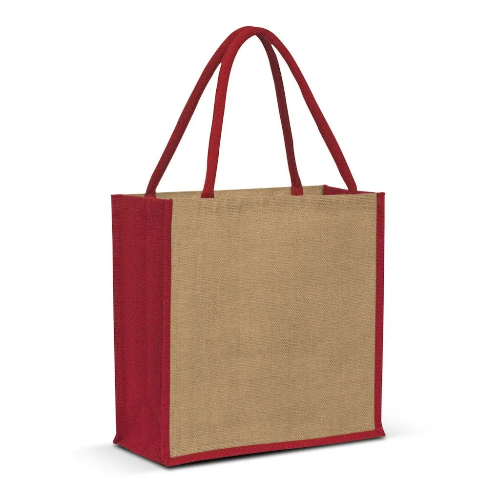 Stock Jute Square Shopper-Coloured(SJB-06T)