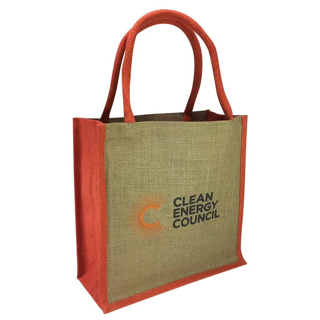 Stock Jute Square Shopper-Coloured(SJB-06T)