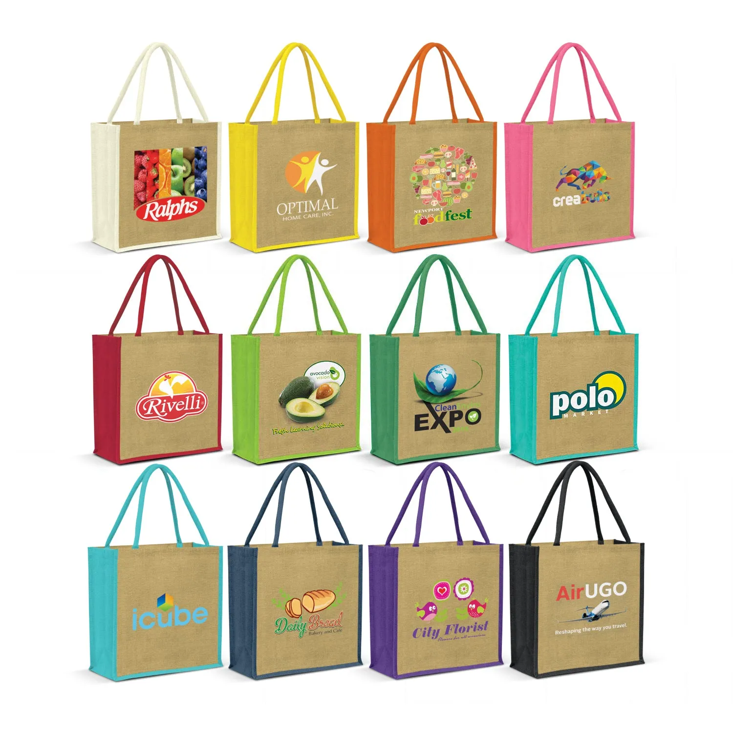 Stock Jute Square Shopper-Coloured(SJB-06T)