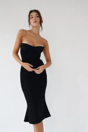 Strapless Supermodel Stylish Dress Black