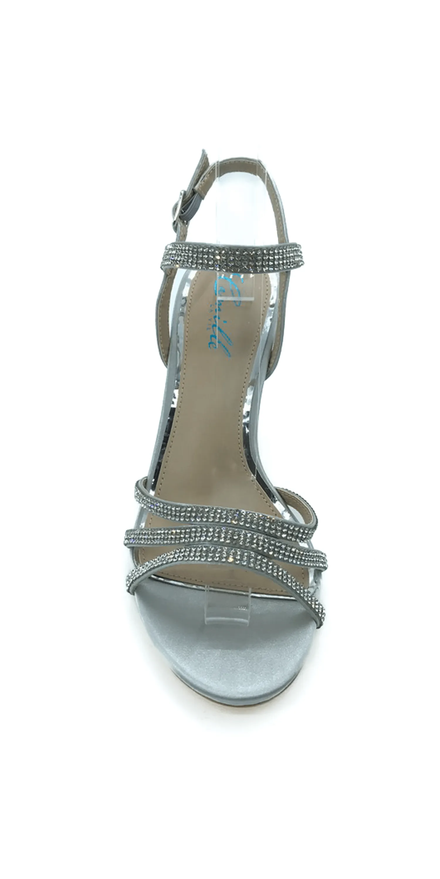 Strappy Rhinestone Block Heel Sandal