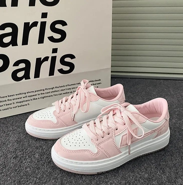 Student Pink White Soft Spring Sneakers Shoes