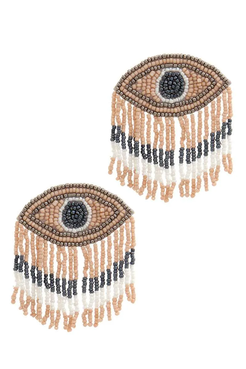 Stylish Evil Eye Drop Fringe Earring