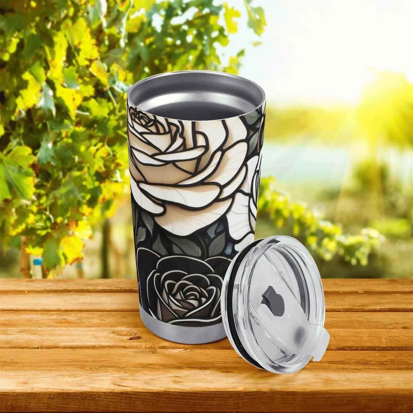 Stylish Gothic Roses Car Cup