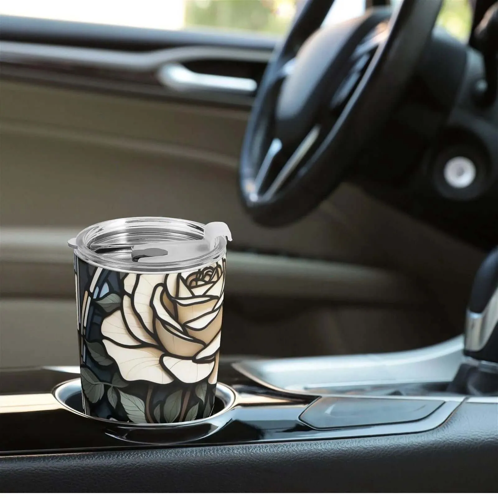 Stylish Gothic Roses Car Cup