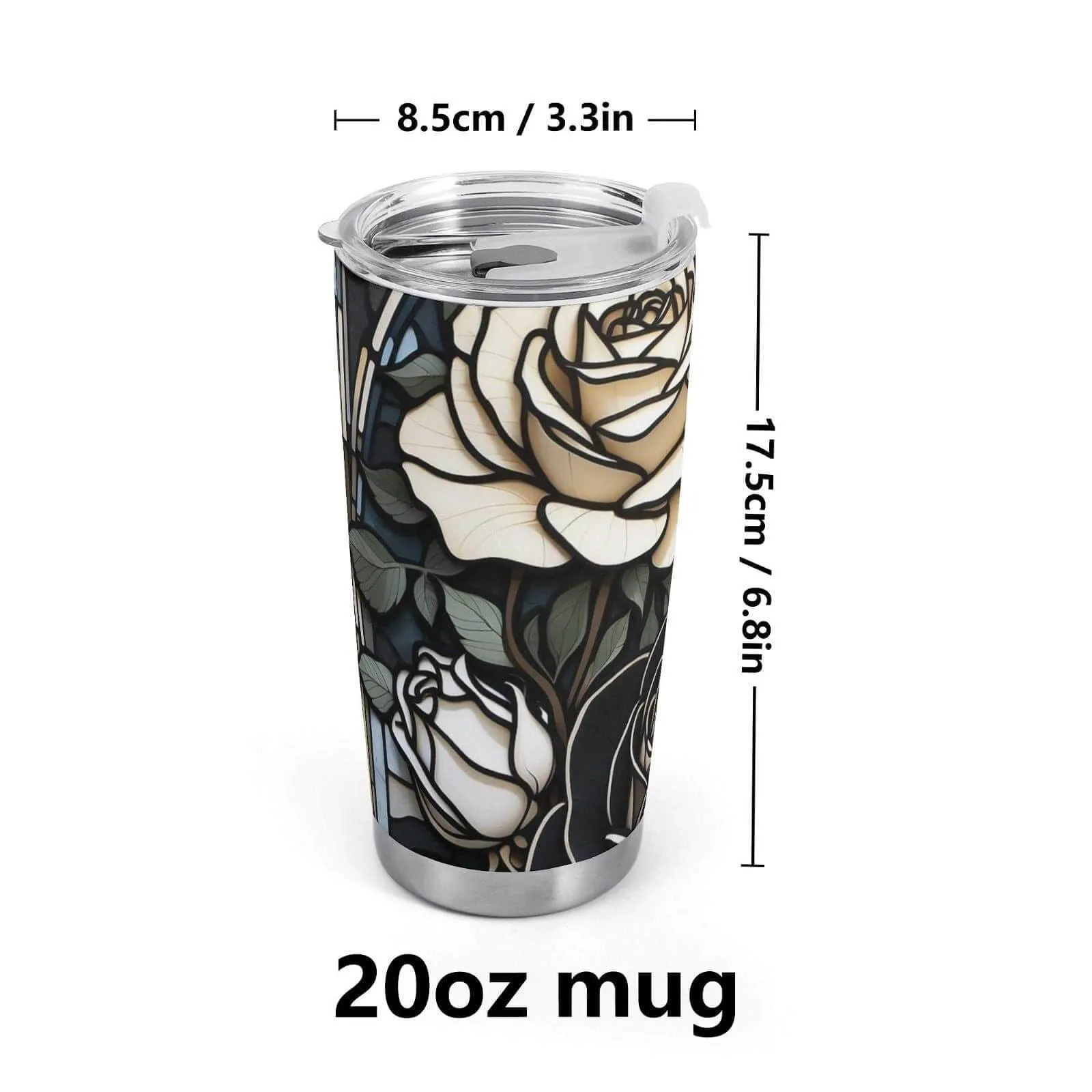 Stylish Gothic Roses Car Cup