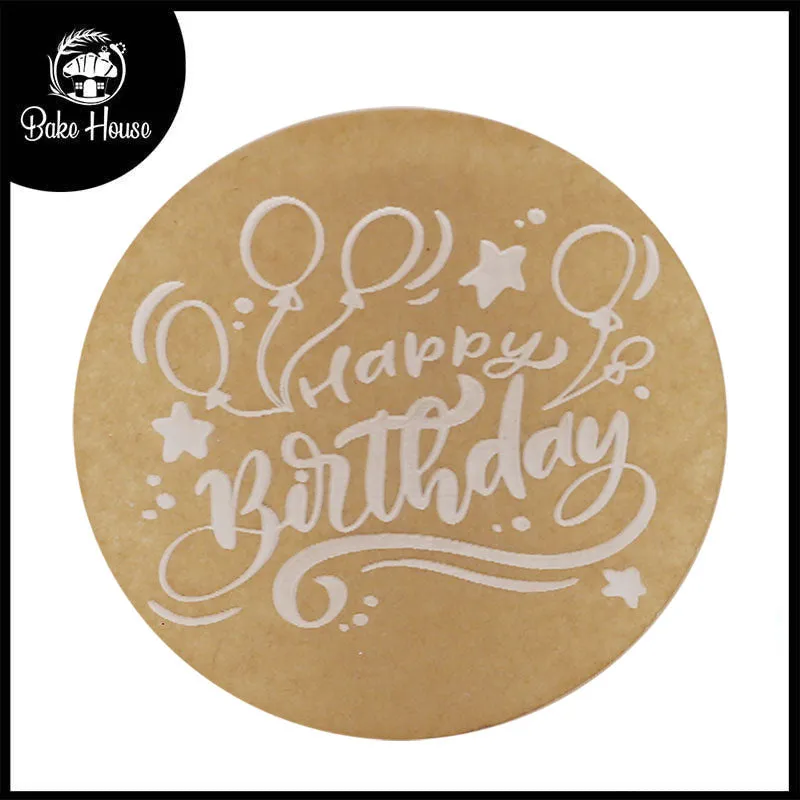 Stylish Happy Birthday Fondant Stamp Plastic