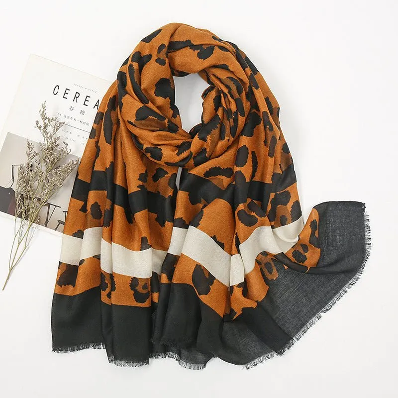 Stylish Leopard Print Scarf Hijab (MH092)