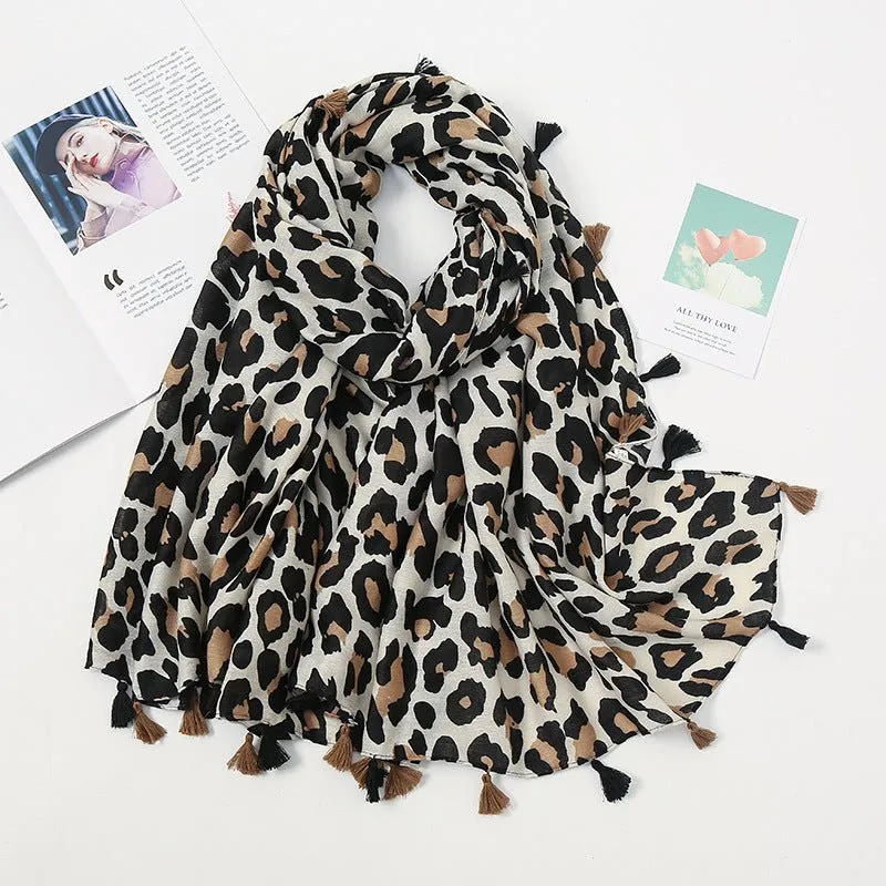 Stylish Leopard Print Scarf Hijab (MH092)