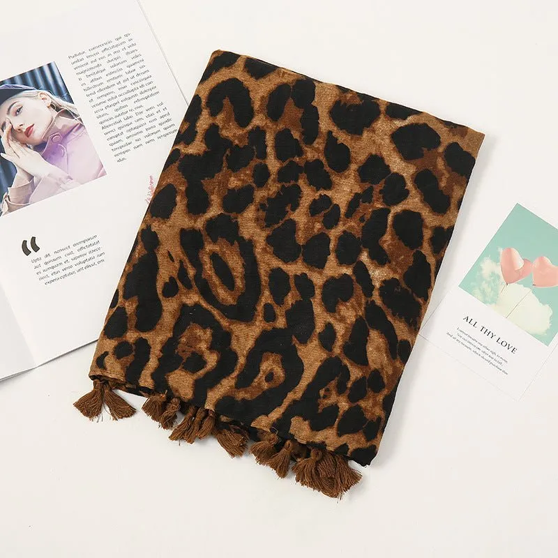 Stylish Leopard Print Scarf Hijab (MH092)