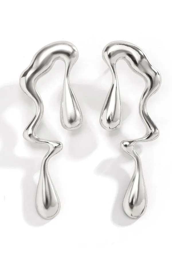 Stylish Liquid Metal Irregular Earrings