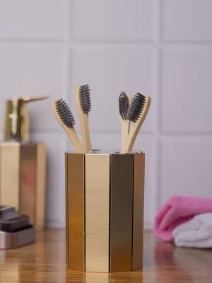 Stylish Tooth Brush Holder - Golden