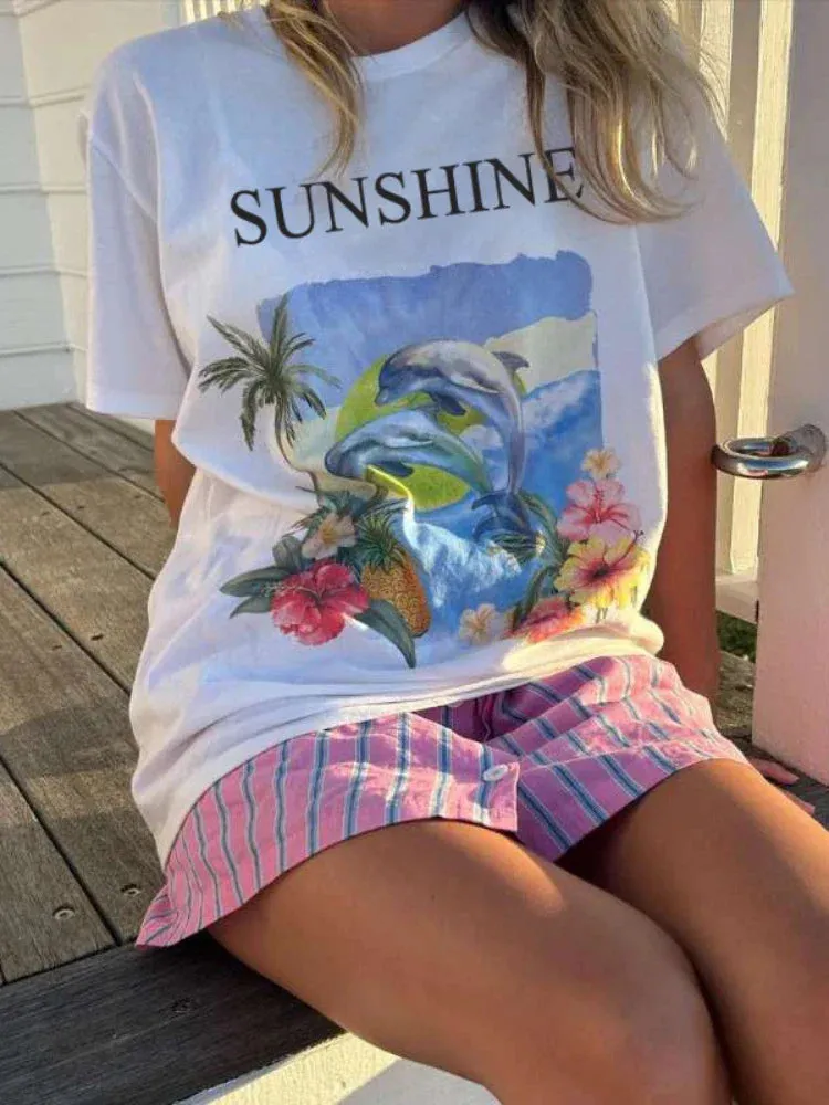 Sunshine Beach Stylish Graphic Tee