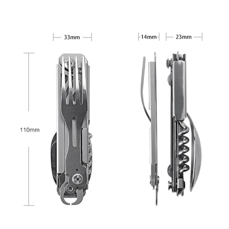 Tableware Multi-function Knife Fork Spoon Bottle Opener Foldable