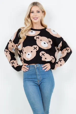 Teddy Bear Print Pullover