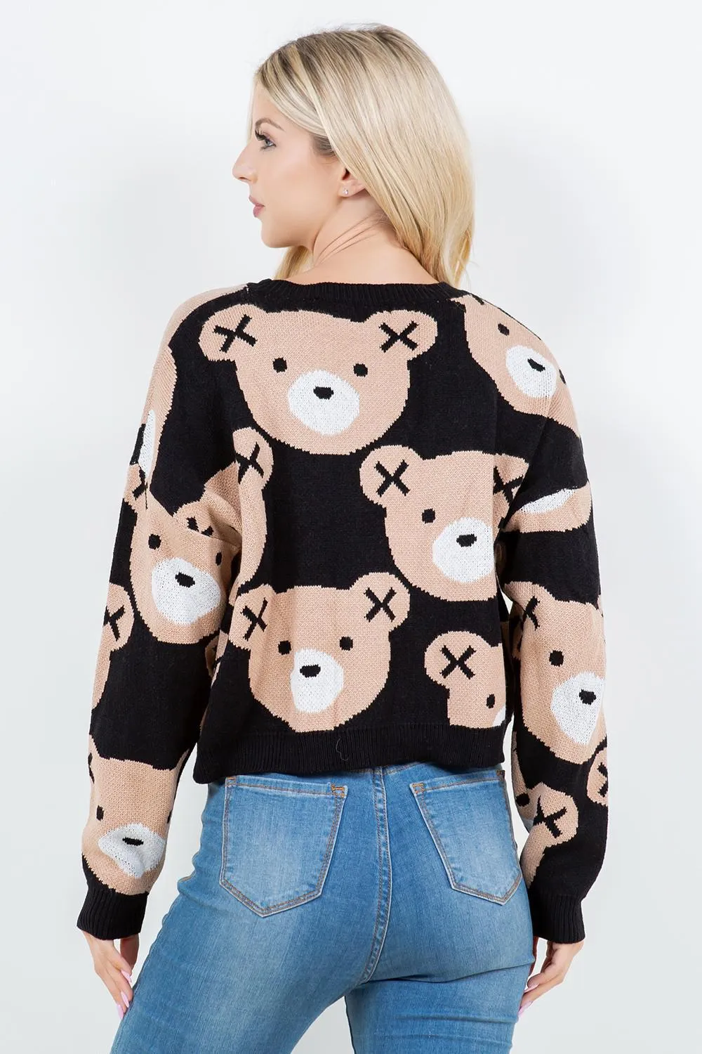 Teddy Bear Print Pullover