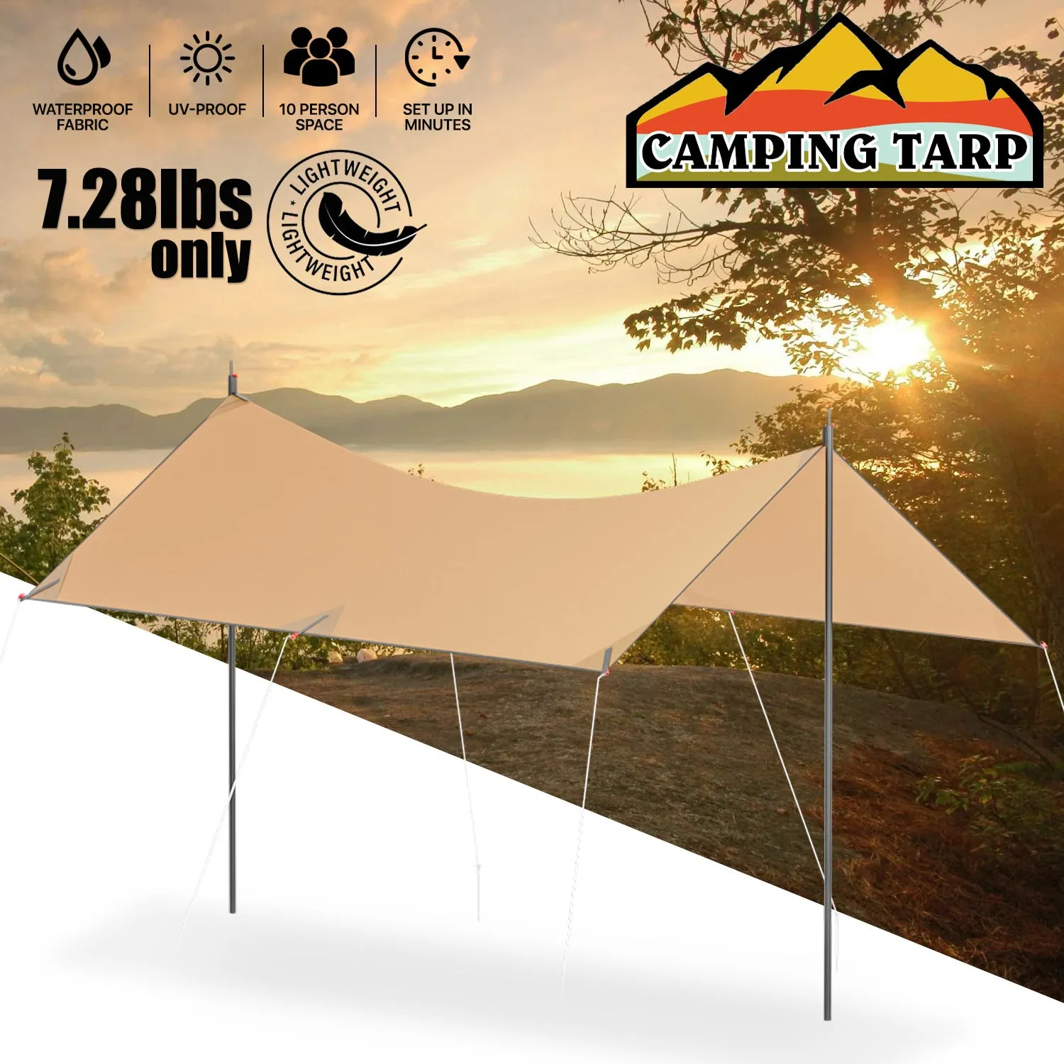 Tent Tarp, Portable & Foldable