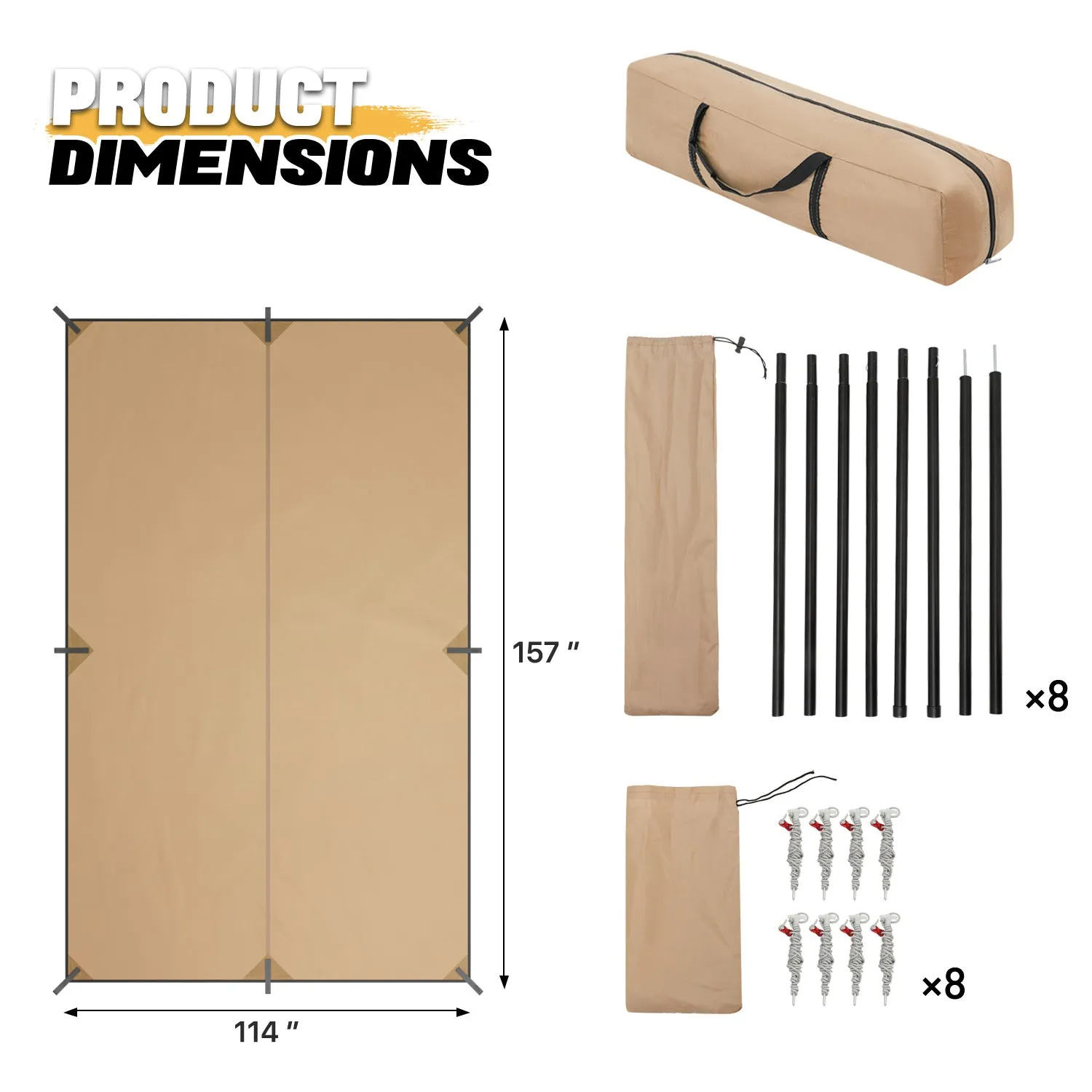 Tent Tarp, Portable & Foldable