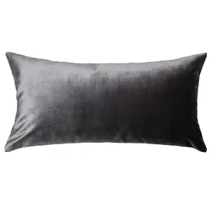 The Charcoal Grey Velvet Throw Pillow