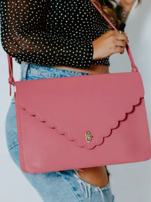 The Harper Laptop Bag in Lipstick Pink