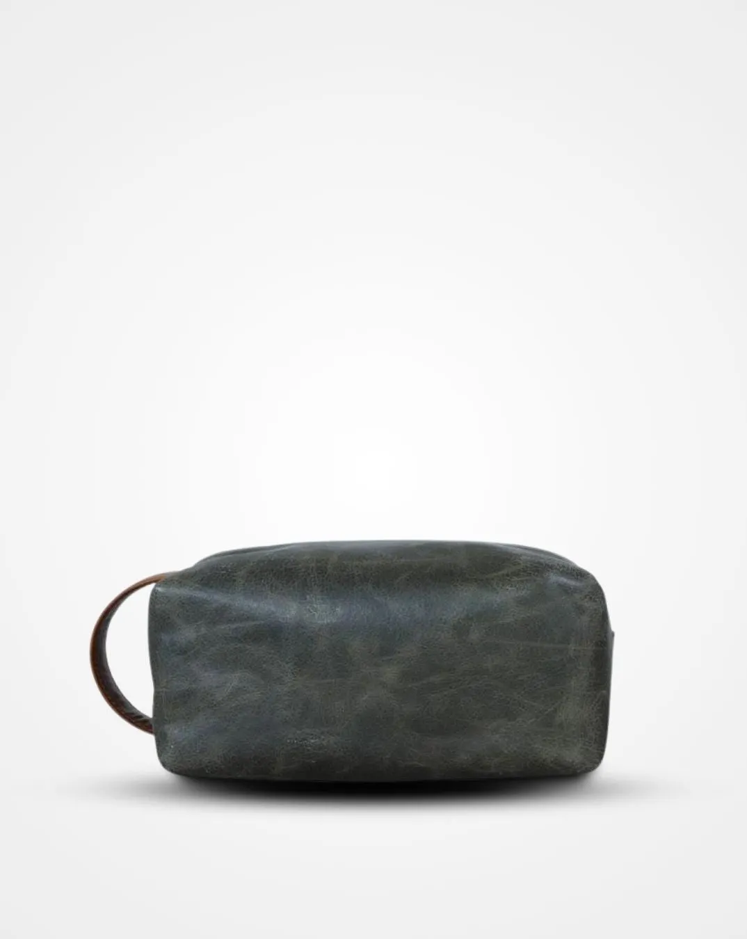 The Olive Green & Brown Leather Travel Toiletry Bag II DOPP Kit