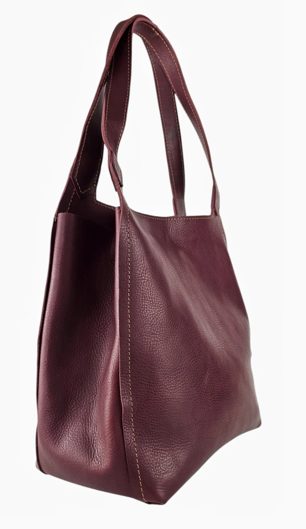 The Serena Leahter Boho Bag - Burgundy