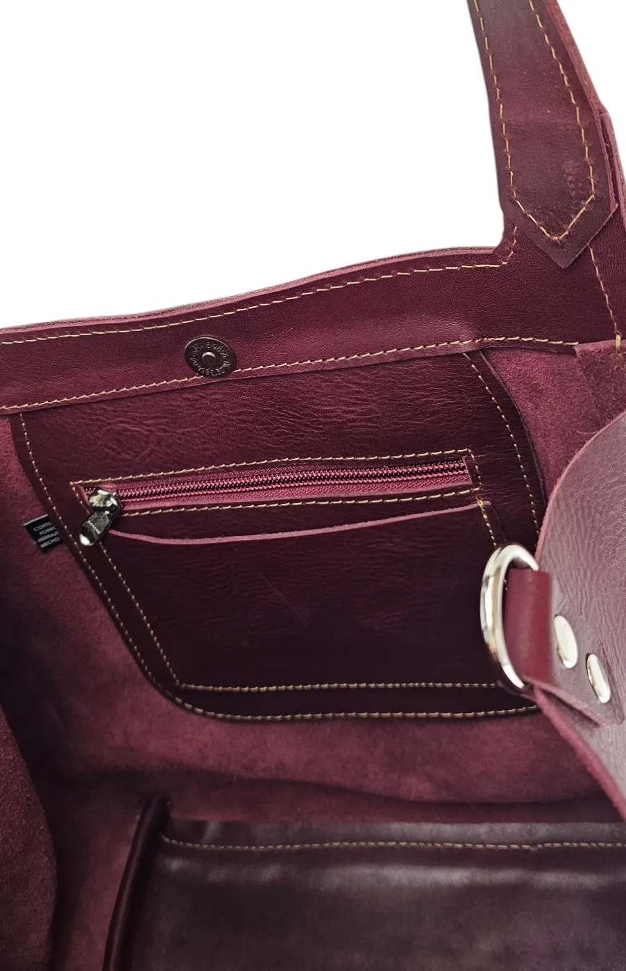 The Serena Leahter Boho Bag - Burgundy