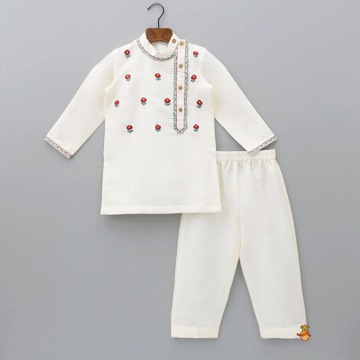 Thread Embroidered Stylish Kurta And Pyjama