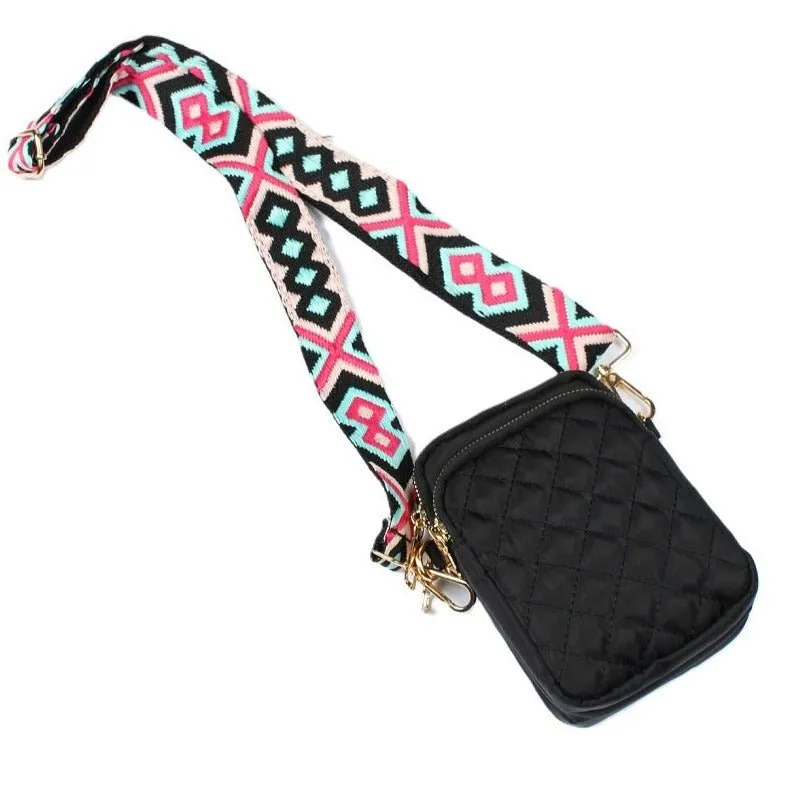 Tori Quilted Crossbody Sling Bag with Guitar Strap