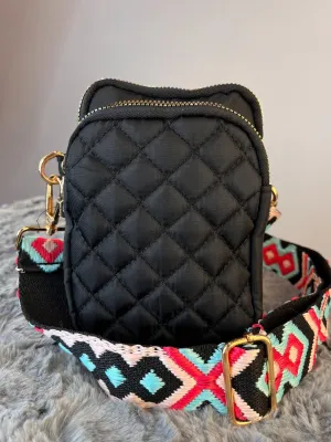 Tori Quilted Crossbody Sling Bag with Guitar Strap