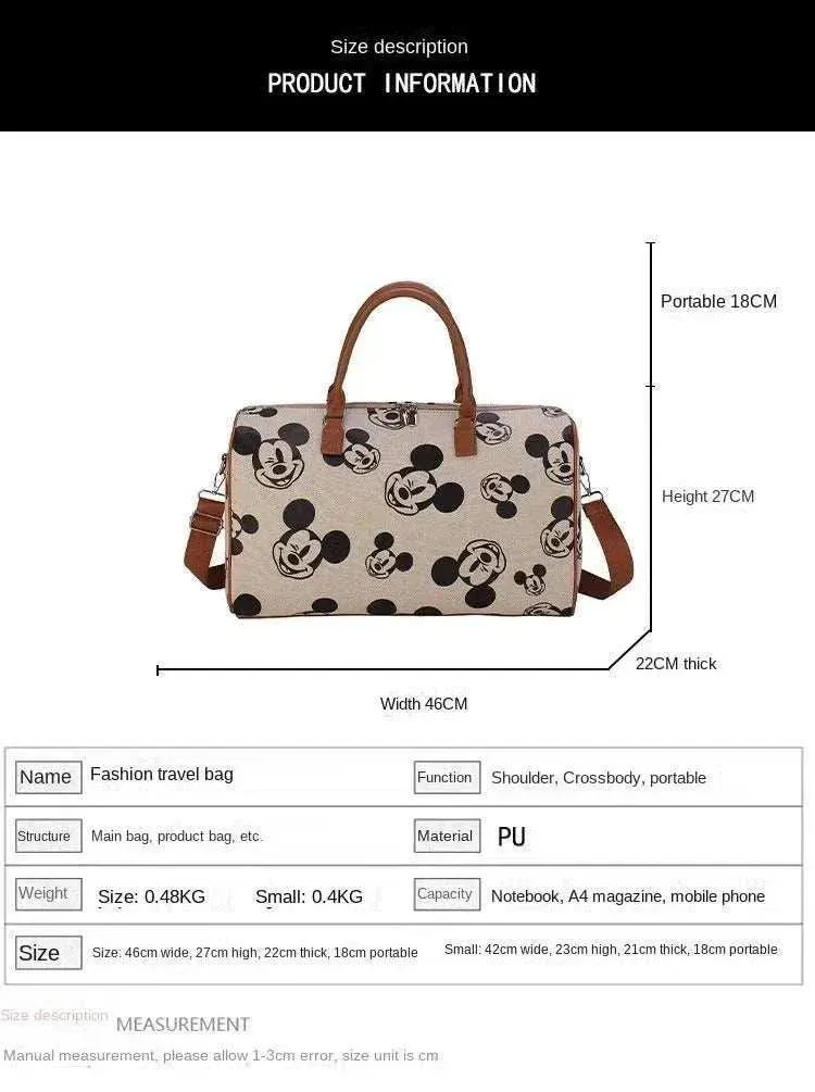 Travel Bag - Disney Mickey Handbag for Women | Stylish Crossbody