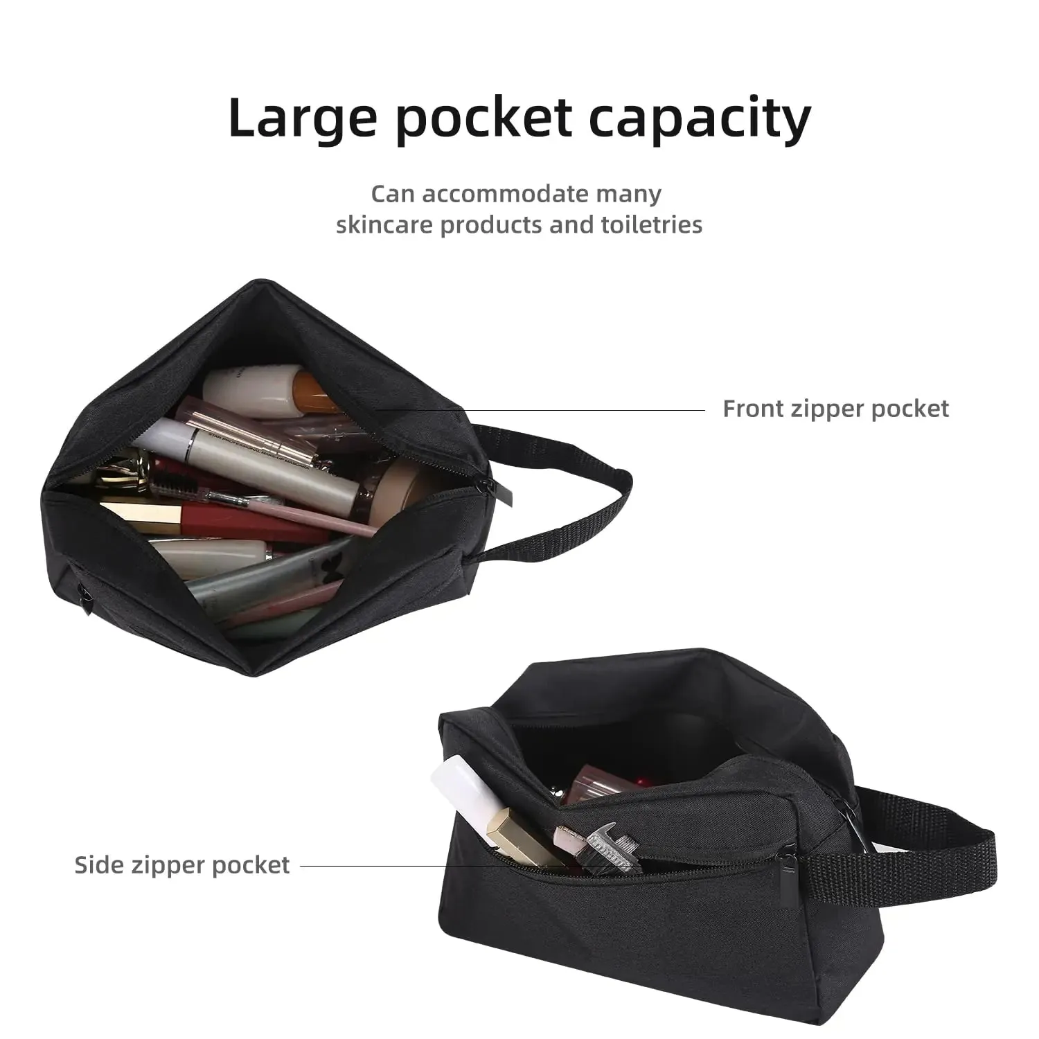 Travel Toiletry bag Toiletry bag for women men Hanging toiletry bag Cosmetic bag Travel accessories for Women Men (Black) Black