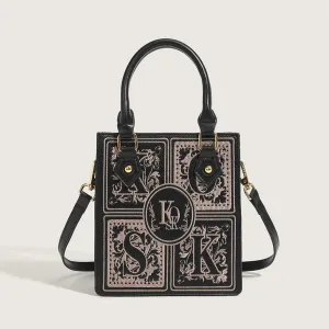 Trendy Early Autumn Embroidered Small Square Messenger Bag - Street Style Essential