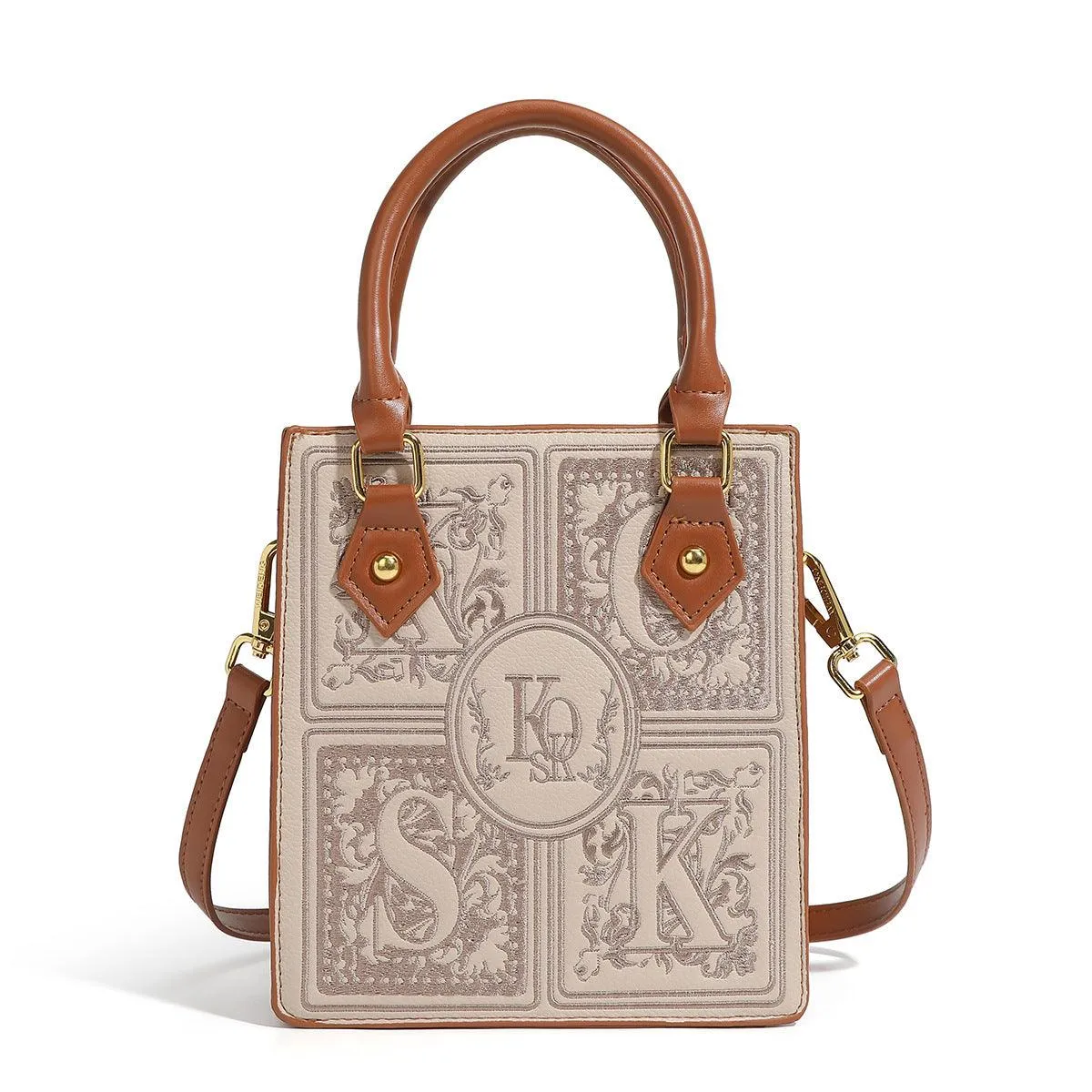 Trendy Early Autumn Embroidered Small Square Messenger Bag - Street Style Essential