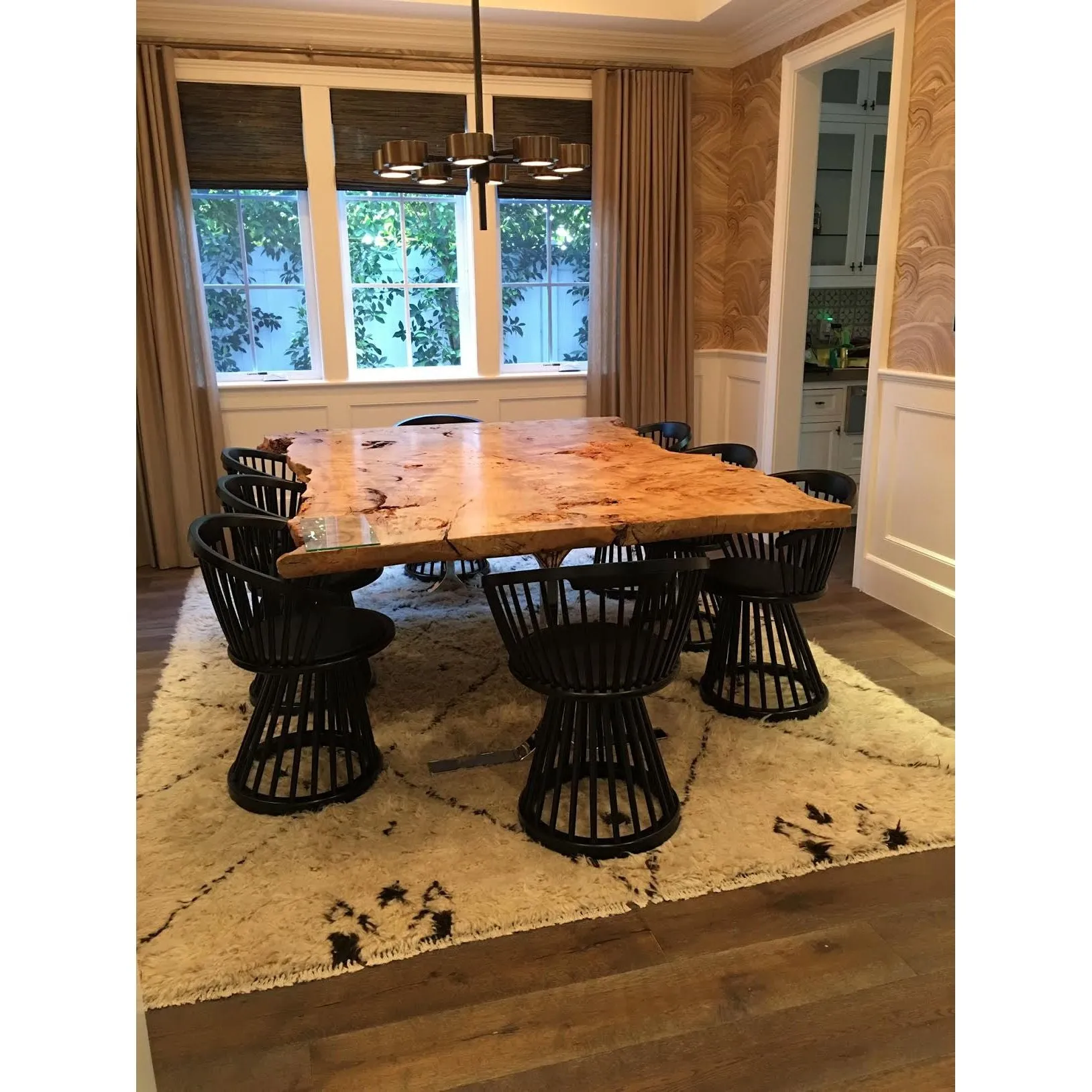 Unique Burled Maple Live Edge Dining Table