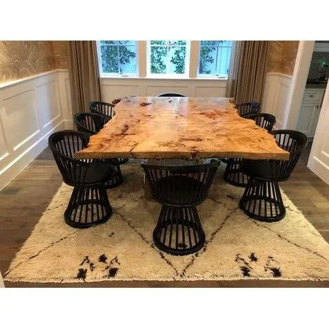 Unique Burled Maple Live Edge Dining Table