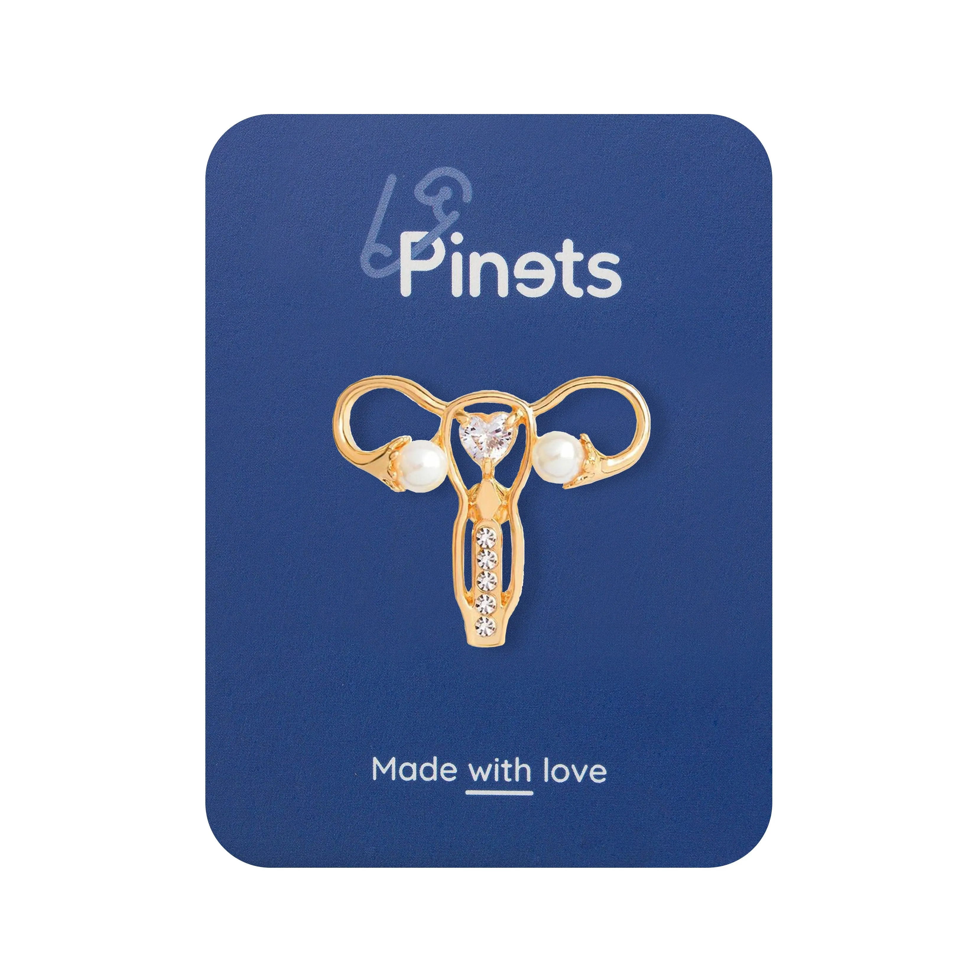 Uterus GIRL POWER Golden Enamel Pin